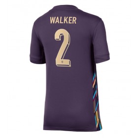 England Kyle Walker #2 Borte skjorte til dame EM 2024 Kortermet